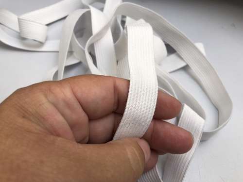 5 meter hvid elastik, 15 mm bred